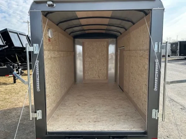 ding and dent carry on 5 x 10 enclosed cargo trailer ramp door