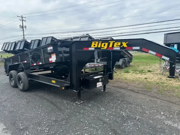 big tex 7 x 16 gooseneck dump trailer – combo gate & ramps