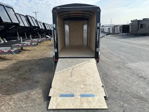 ding and dent carry on 5 x 10 enclosed cargo trailer ramp door
