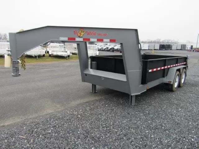 bwise 7 x 14 gooseneck dump trailer – combo gate & ramps bwise 7 x 14 gooseneck dump trailer – combo gate & ramps