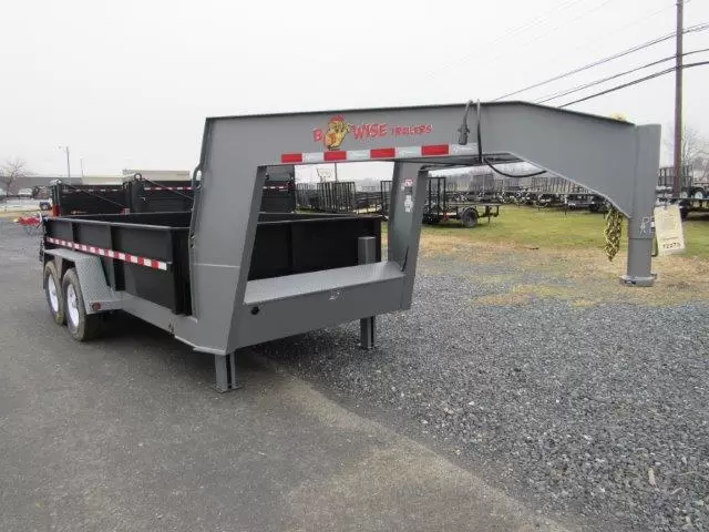bwise 7 x 14 gooseneck dump trailer – combo gate & ramps bwise 7 x 14 gooseneck dump trailer – combo gate & ramps