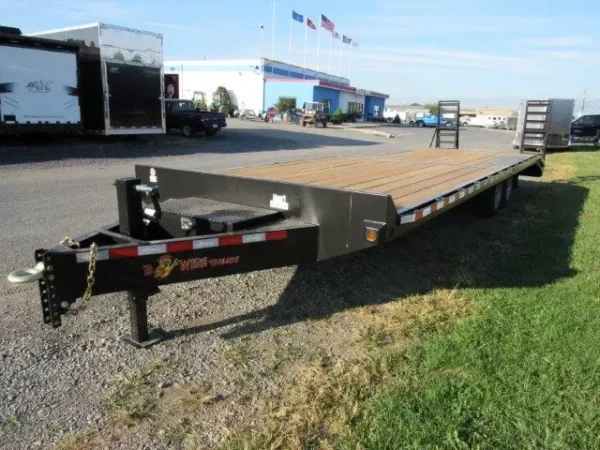 bwise 8 x 28 deckover equipment trailer wedge ramps