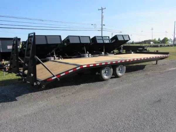 bwise 8 x 28 deckover equipment trailer wedge ramps