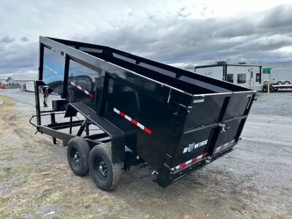 bwise 7 x 16 gooseneck dump trailer – high sides