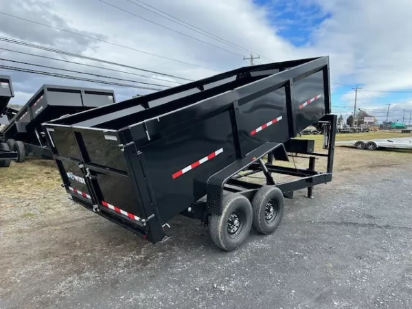 bwise 7 x 16 gooseneck dump trailer – high sides
