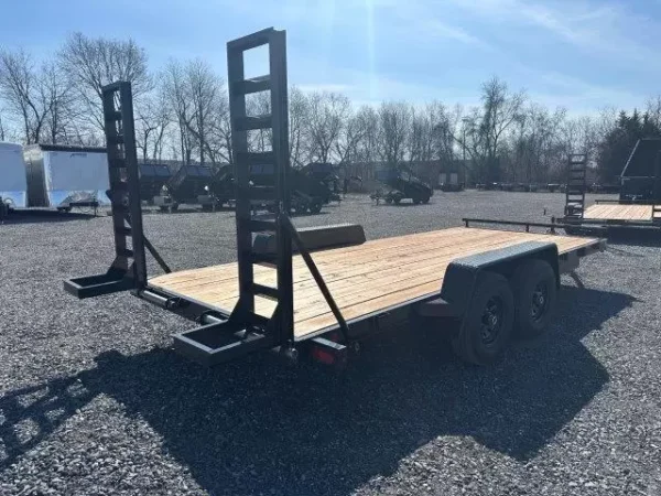 bwise 7 x 18 low profile le equipment trailer ladder ramps