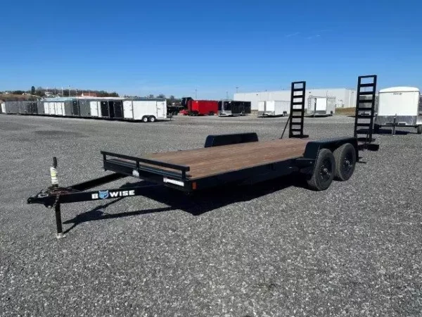 bwise 7 x 18 low profile le equipment trailer ladder ramps