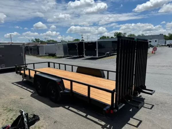 bwise 7 x 20 low profile equipment trailer landscape ramp