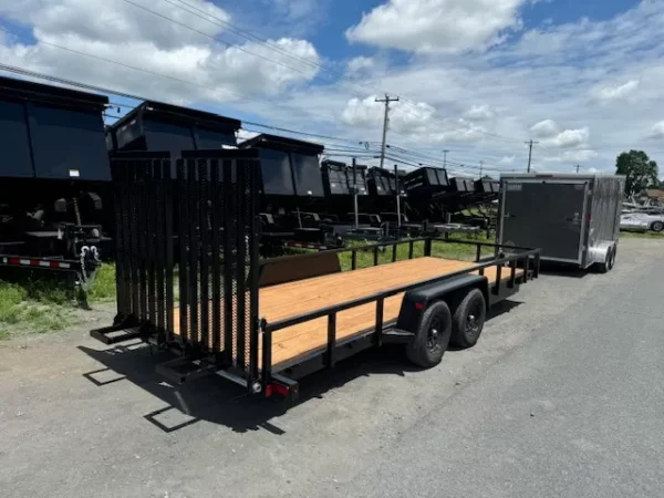 bwise 7 x 20 low profile equipment trailer landscape ramp