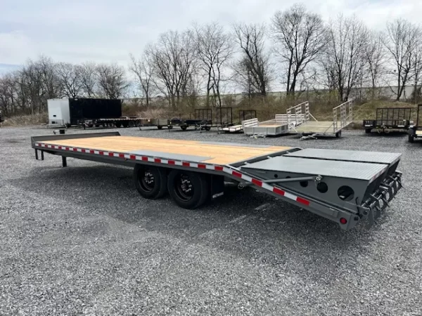 bwise 8 x 24 deckover equipment trailer full width ramps