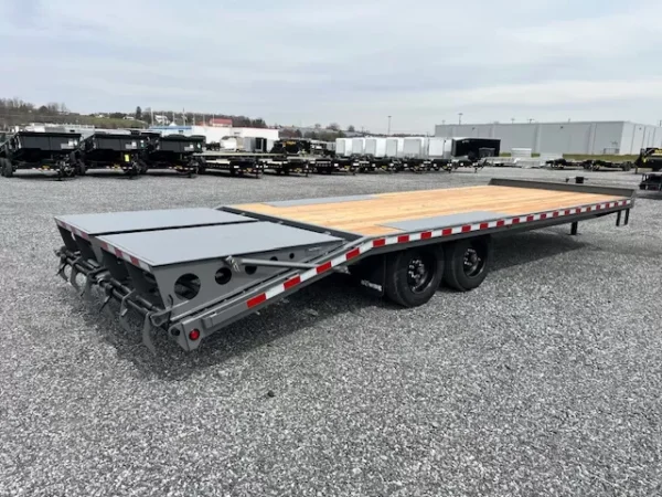 bwise 8 x 24 deckover equipment trailer full width ramps