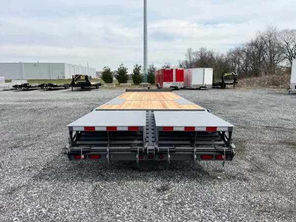 bwise 8 x 28 deckover equipment trailer full width ramps
