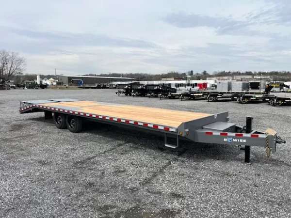 bwise 8 x 28 deckover equipment trailer full width ramps