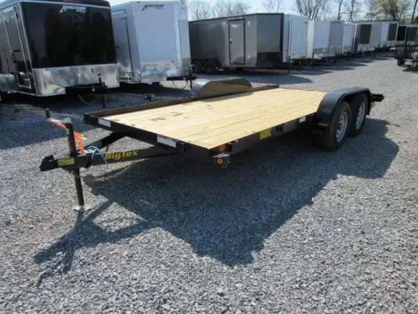 big tex 7 x 16 economy tandem axle car hauler – slide out ramps