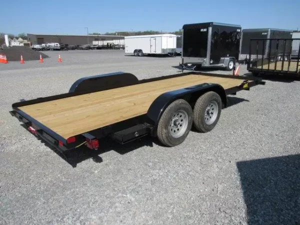 big tex 7 x 16 economy tandem axle car hauler – slide out ramps