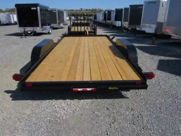 big tex 7 x 16 economy tandem axle car hauler – slide out ramps