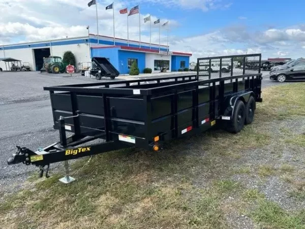 big tex 7 x 18 landscape utility trailer – solid steel sides