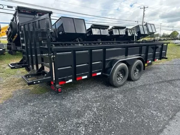 big tex 7 x 18 landscape utility trailer – solid steel sides
