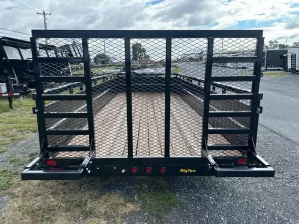 big tex 7 x 18 landscape utility trailer – solid steel sides