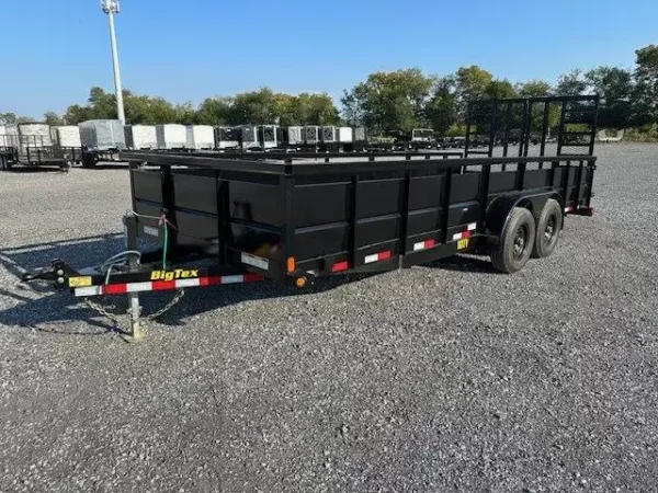 big tex 7 x 20 landscape utility trailer – solid steel sides