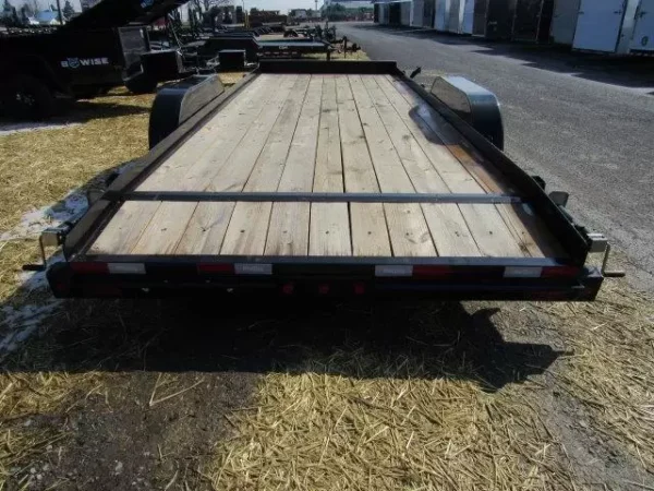 big tex 83″ x 20′ wood deck open car trailer 10k gvw
