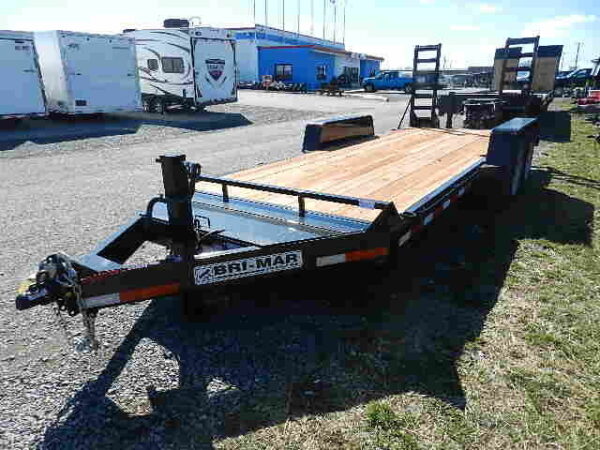 bwise 7 x 18 heavy duty equipment trailer ladder ramps