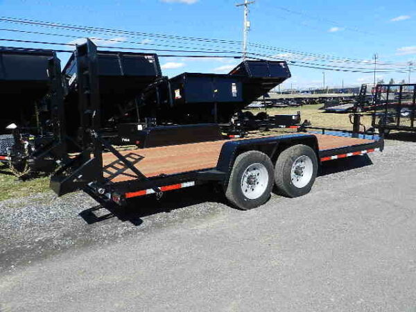 bwise 7 x 18 heavy duty equipment trailer ladder ramps