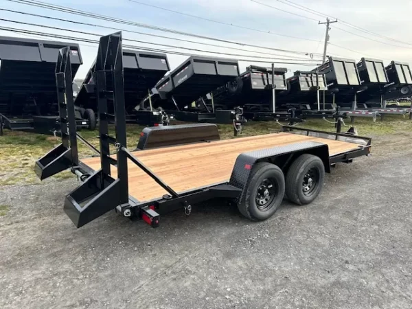 bwise 7 x 16 low profile equipment trailer ladder ramps