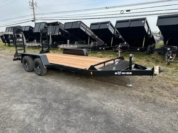 bwise 7 x 16 low profile equipment trailer ladder ramps