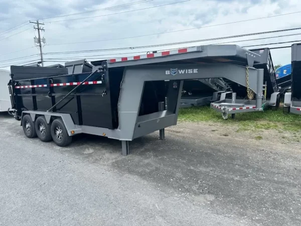 bwise 7 x 16 gooseneck tri axle dump – ultimate dump trailer