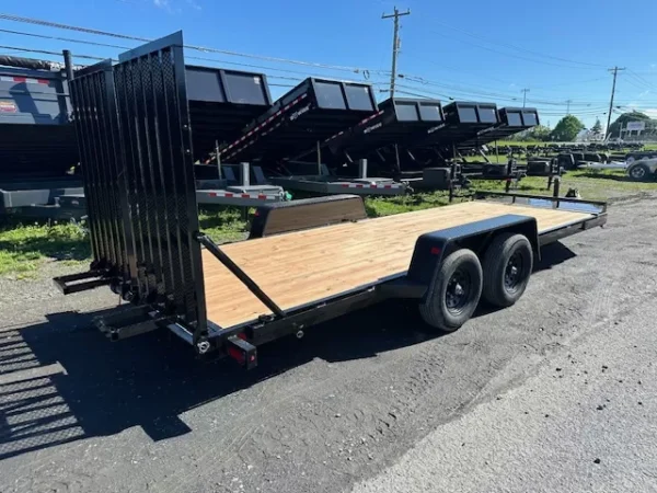 bwise 7 x 20 equipment trailer – split landscape ramp