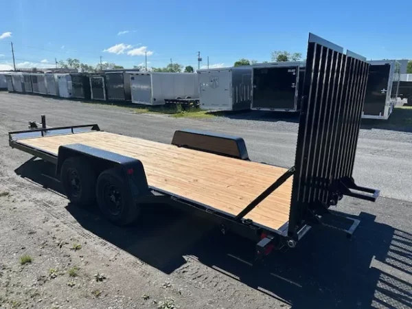 bwise 7 x 20 equipment trailer – split landscape ramp