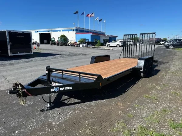 bwise 7 x 20 equipment trailer – split landscape ramp