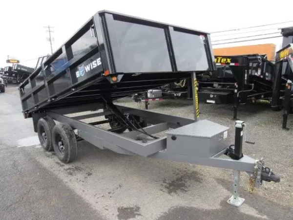 bwise 7 x 12 deckover dump trailer fold down sides