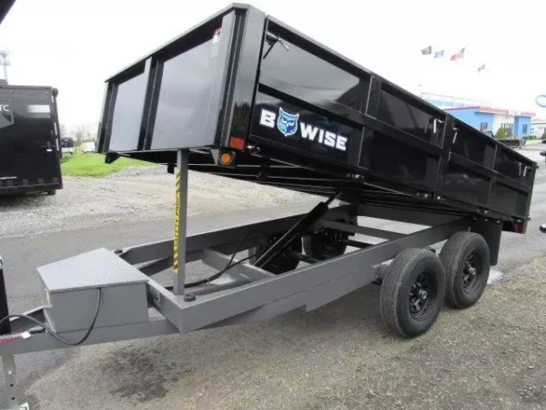 bwise 7 x 12 deckover dump trailer fold down sides