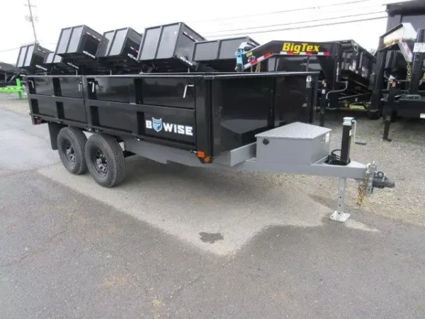 bwise 7 x 12 deckover dump trailer fold down sides