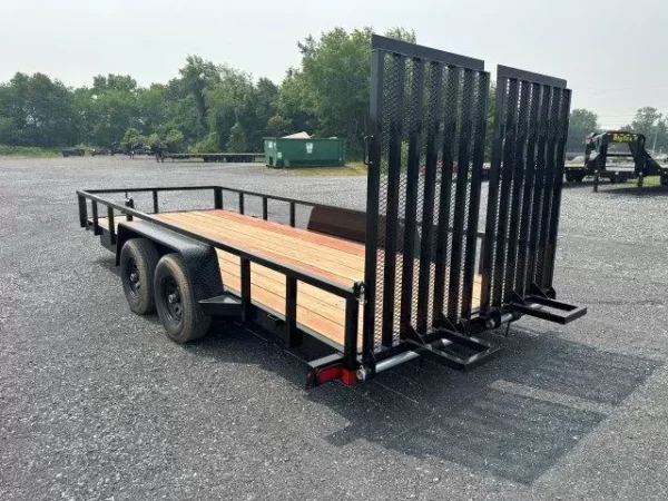 bwise 7 x 18 equipment trailer – split landscape ramp