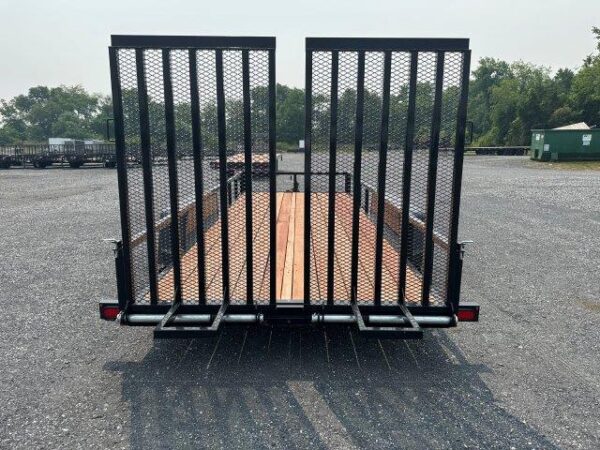 bwise 7 x 18 equipment trailer split landscape ramp
