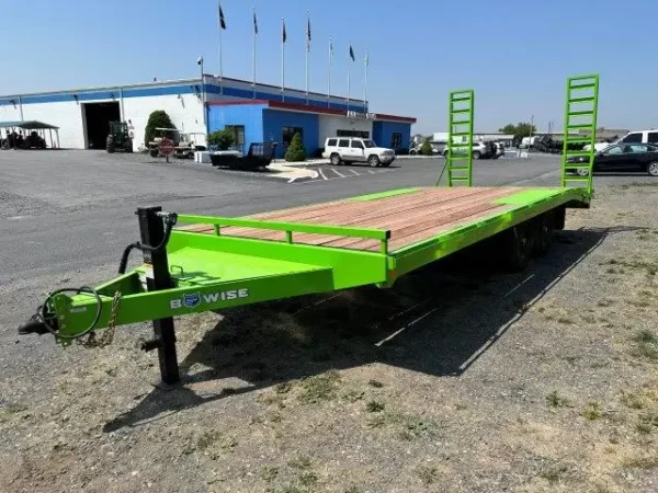 bwise 8 x 20 deckover equipment trailer ladder ramps