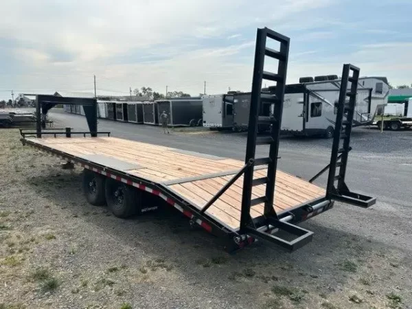 bwise 8.5 x 24 gooseneck equipment trailer ladder ramps