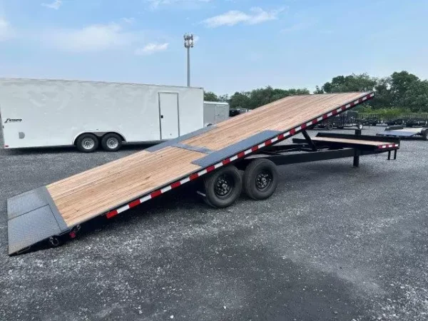 bwise 8 x 26 deckover equipment trailer split tilt deck