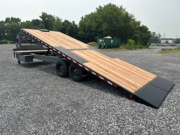 bwise 8 x 26 gooseneck deckover equipment trailer – power tilt