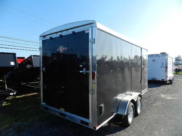 carry on 7 x 16 enclosed v nose cargo trailer – 6″ extended height!
