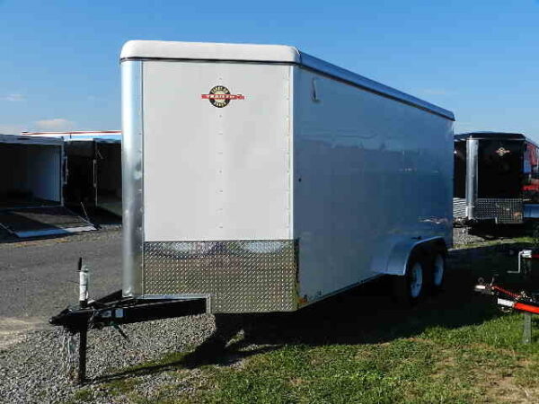 carry on 7 x 16 enclosed v nose cargo trailer – 6″ extended height!