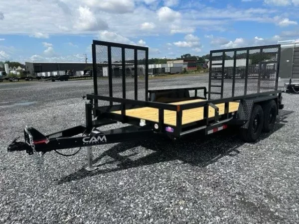 cam superline 7 x 14 landscape utility trailer – side ramp gate
