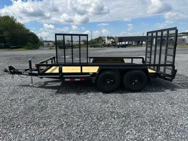 cam superline 7 x 14 landscape utility trailer – side ramp gate