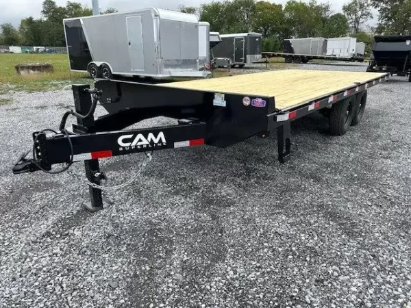 cam superline 8.5 x 20 deckover equipment trailer slide out ramps
