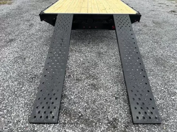 cam superline 8.5 x 20 deckover equipment trailer slide out ramps