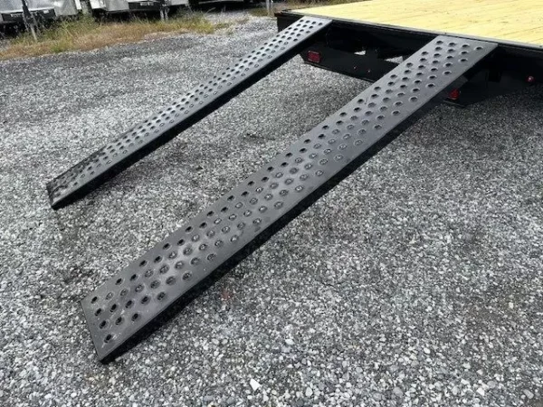 cam superline 8.5 x 20 deckover equipment trailer slide out ramps