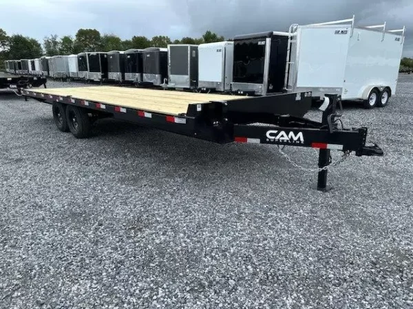 cam superline 8.5 x 24 deckover equipment trailer slide out ramps